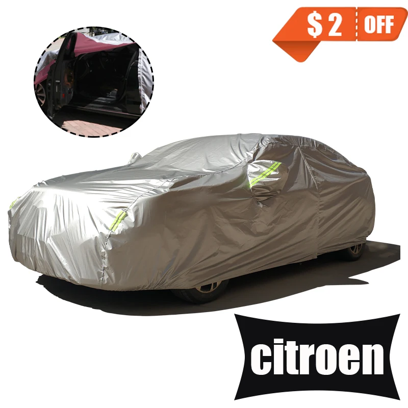 

Waterproof Car Cover Side Door Open Car Cover Sun Protection For Citroen C1 C3 C4 C5 C-QUATRE C5 C-ELYSEE DS 5 6 7 Auto Cover
