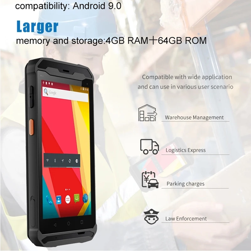 5.5inch Touch Screen Handheld POS Terminal Mobile Data Collector Rugged Industrial 1D Laser 2D QR Scanner For Warehouse Inventor |