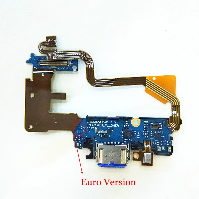Usb зарядка для LG G7 док разъем зарядное устройство Нижняя плата гибкий кабель для G7 Thinq G710 - Цвет: Euro Version