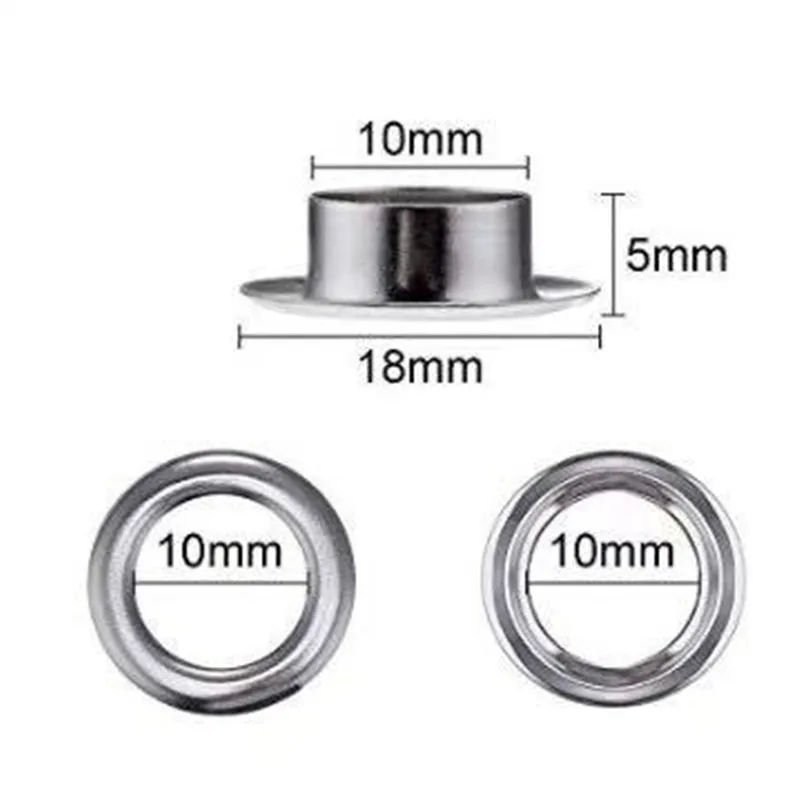 Leather Craft 100 Sets of 12mm 4 Color 10mm Copper Hole Mounting Eye Mold LeatherCraft for Luggage Windbreaker Backpack