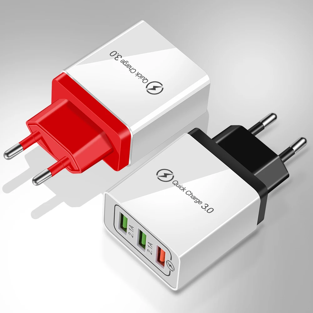 Универсальный 18 Вт USB quick charge 3,0 5V 3A для Iphone 7 8 EU US Plug, быстрое зарядное устройство для мобильного телефона Samsug s8 s9 huawei