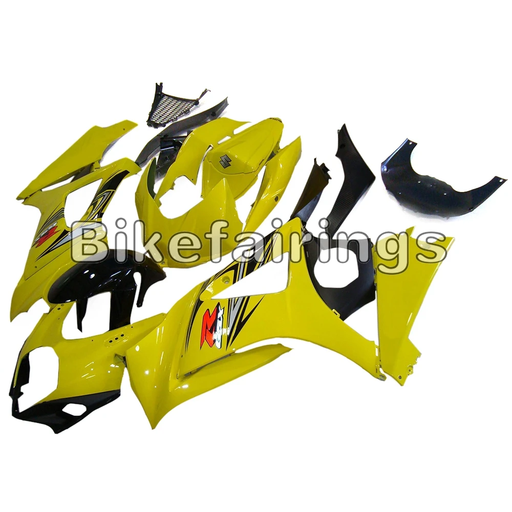 Полный обтекатели для Suzuki GSXR1000 K7 2007 2008 G-SXR1000 07 08 ABS пластиковые детали для мотоцикла кузов блеск для губ чистого желтого цвета