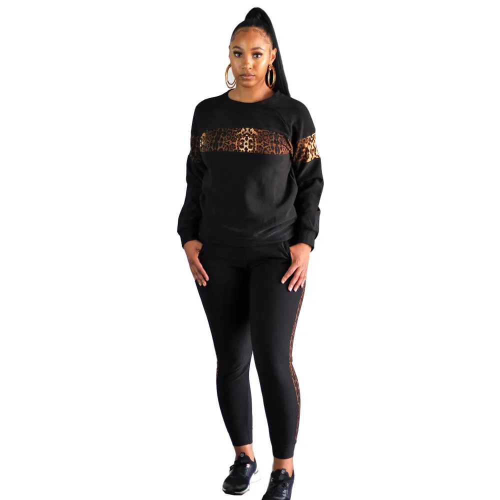 

Feelovely New Autumn/Winter Fashion Woman Casual Wear Pant Set Leopard Print Long Sleeve Top Pant Set 2 Pieces Wholesale Online