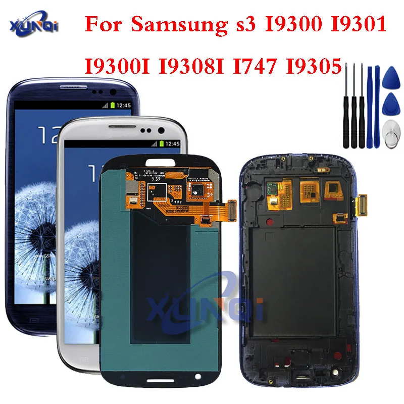 Amoled 4 8 &quotЖК дисплей для SAMSUNG Galaxy S3 LCD GT i9300 сенсорный экран с рамкой дигитайзер