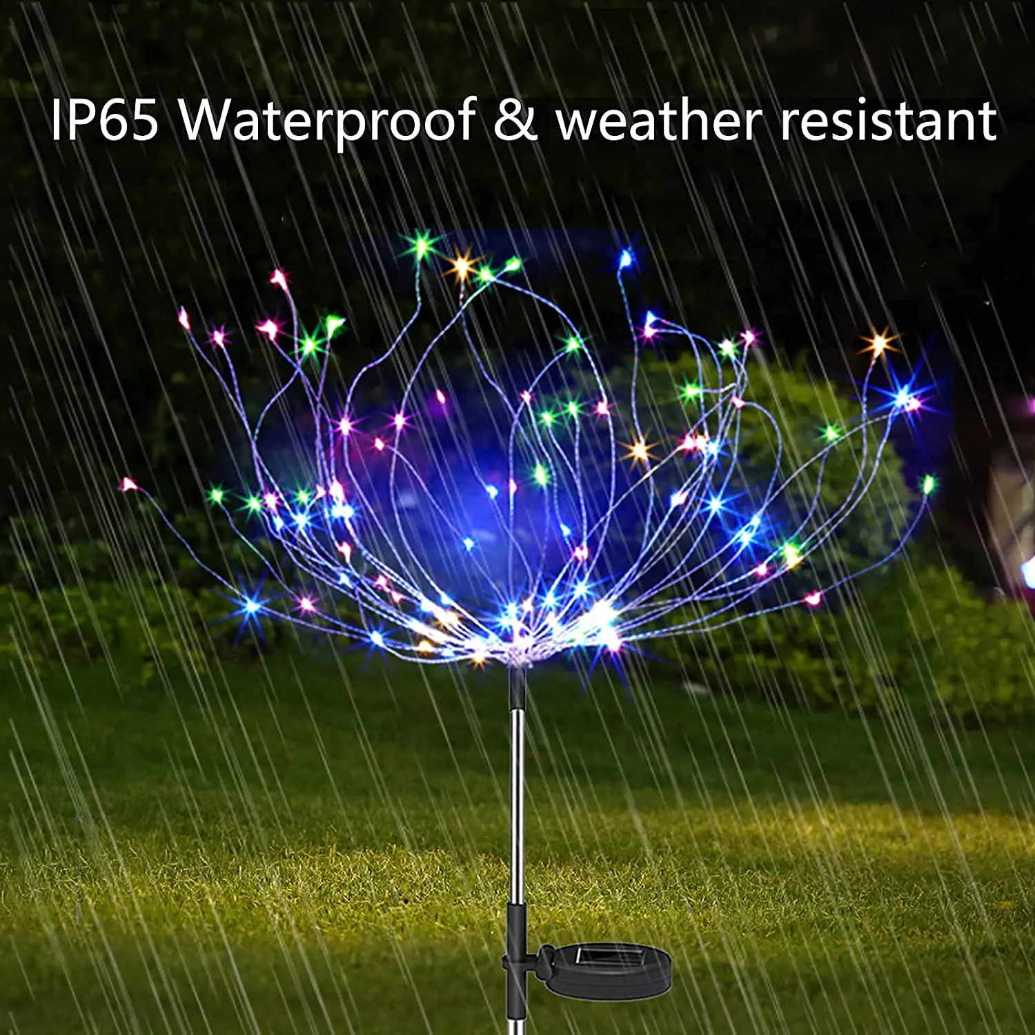 Solar LED Firework Lights Outdoor Grass Dandelion Fireworks Lamp Flash String Lights for Garden Lawn Landscape Christmas Lights