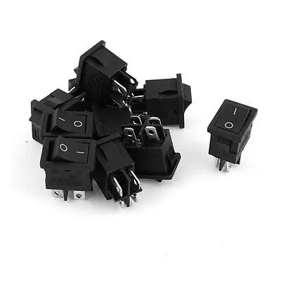 

10 Pcs AC 250V 8A AC 125V 10A 4 Pin ON/OFF DPST Snap in Boat Rocker Switch