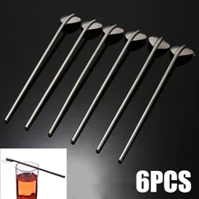 6 шт. многоразовая ложка из нержавеющей стали, соломинка, двойная функция, Коктейльная соломинка, длинная ложка, набор для дома, кафе, офиса, инструмент для питья