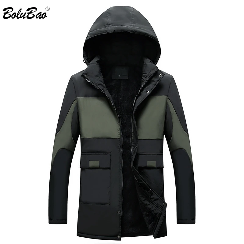 

BOLUBAO Brand Men Warm Parka Casual New Hooded Men's Parka Coats Long Sleeve Male Splice Parkas Coats