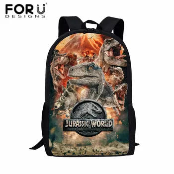

FORUDESIGNS Jurassic World Kids School Bags for Boys T-rex Dinosaur Backpack Primary Children Book Bags Kids Gift Bag Mochilas