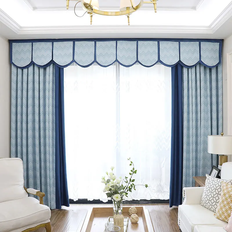 

Chenille Jacquard Curtain Northern European-Style Simple Faux Cashmere Ridge Design Jacquard Curtain-Zero Shear Customizable Fin