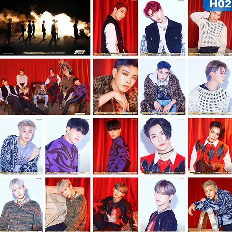 18 шт./кор. KPOP ATEEZ альбом коллекции HD фото карты ПВХ карты самодельные ЛОМО карта Фотокарта - Цвет: 2