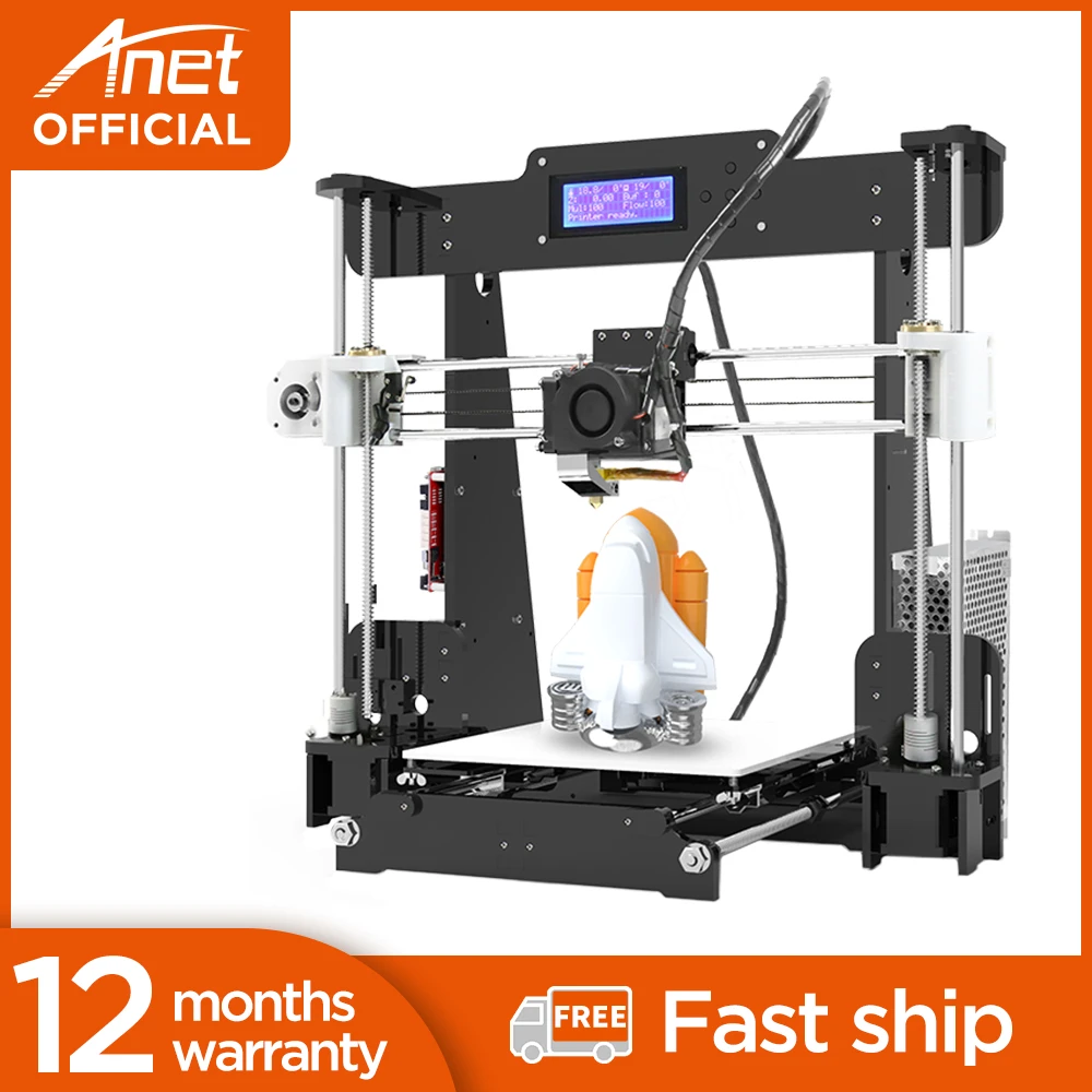 Open Source Anet A8 3D Printer Full DIY Kit With Hot Bed Table High Precision Support PLA TPU Printing latest 3d printer