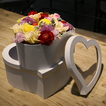 

2pcs Heart-shaped Gift Box Packaging Birthday Valentine's Day Gift Florist Box Wedding Favor Packaging Flower Bouquet Boxes