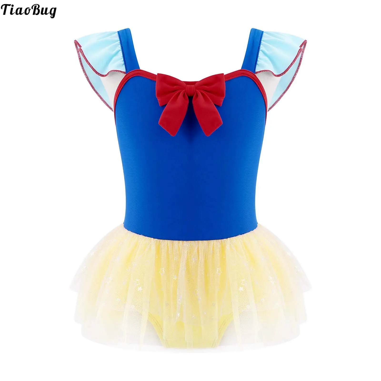 Summer Kids Girls One-Piece Square Neck Sleeveless Mesh Hem Swimwear Jumpsuit Bodysuit Swimming Bathing Pool Beach Leotard