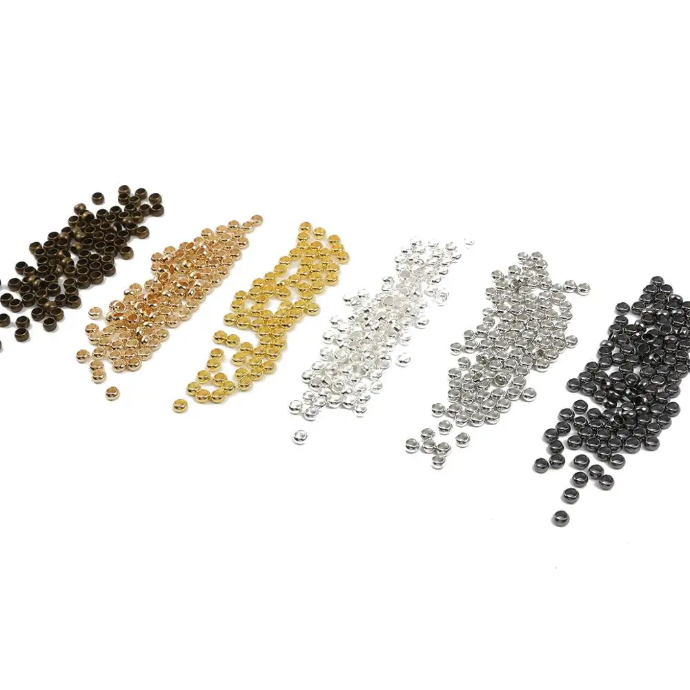 Jewelry Beads 1.5/2/2.5/3/3.5/4mm Ball Crimp End Beads Stopper Spacer Beads for DIY Necklace Jewelry Making Findings Accessories