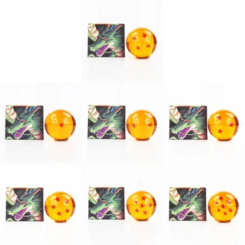 

7pcs/set 4.3cm High Quality Dragon Ball Z 7 DragonBalls From 1 to 7 Stars Crystal Balls Complete Set Children Christmas Gift