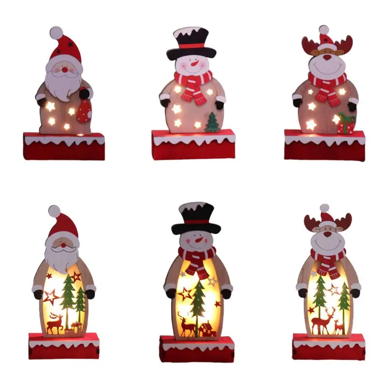 

Glowing Wood Painted Santa Claus Decoration Window Decoration Ornament