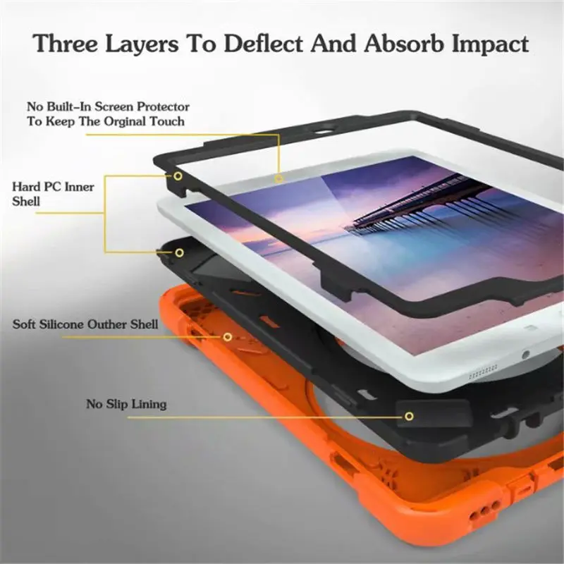 Чехол для планшета, чехол для samsung Galaxy Tab A 9,7, SM-T550, SM-T555, T550, P550, Силиконовый противоударный чехол с подставкой и ремешком на руку