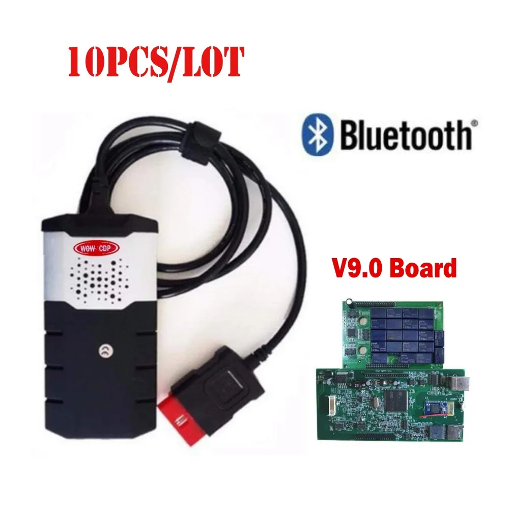WOW,00 Автосканер на CD для delphis VD Ds150E CDP Pro+ зеленое реле nec V9.0 с Bluetooth obd2 автомобиль грузовик диагностический инструмент