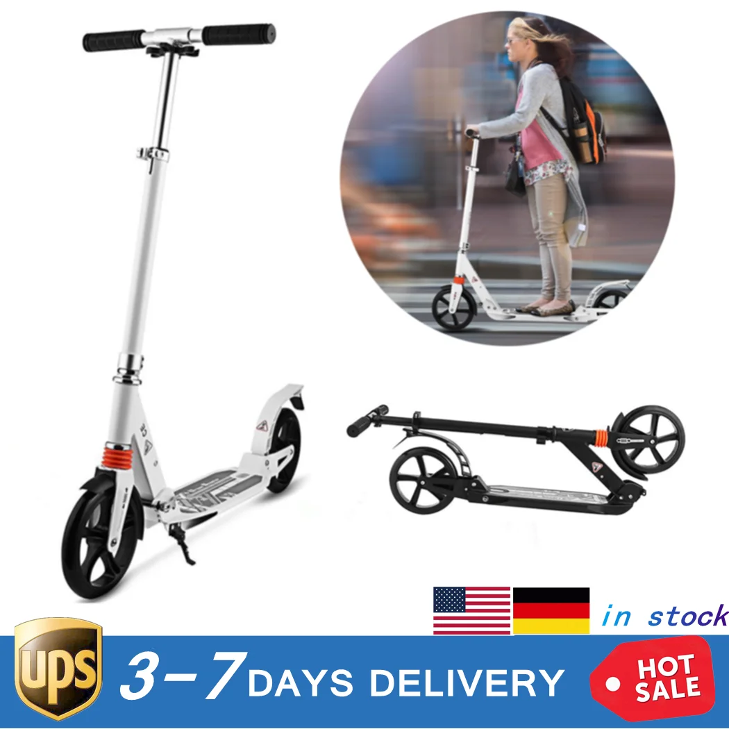 Взрослый Подросток складной самокат 2-х колесный Регулируемая Т на руль