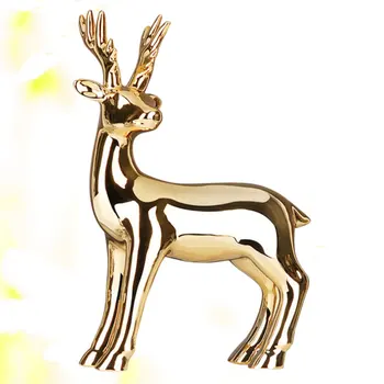 

Light Luxury Style Ceramic Deer Gold Plating Decoration for Home Wine Cabinetf