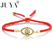 JUYA браслет модный турецкий золотой браслет evil Eye Pave CZ многоцветный глаз золотой браслет-цепочка регулируемые женские ювелирные изделия для вечеринок