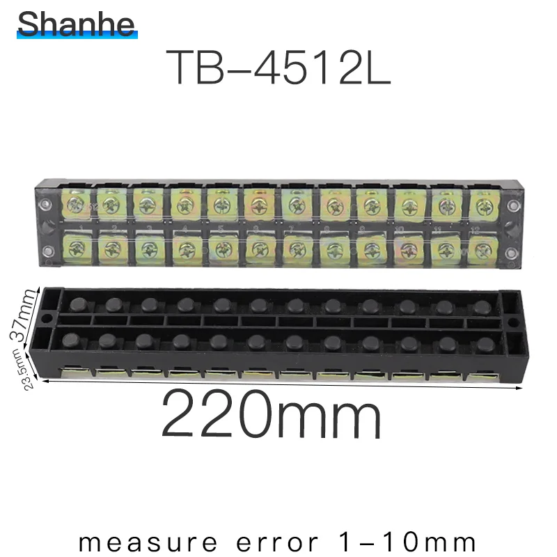 600V 45A TB серии фиксированные клеммы проводка ряд TB-4503 TB-4504 TB-4505 TB-4506 TB-1510 TB-1512 TB-TB - Цвет: TB-4512
