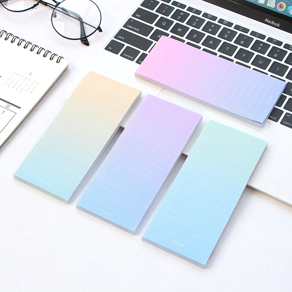 

1Pcs/40 Sheets Gradiant Color Simple Note Pads To Do List Memo Pads Planner Student Writing Notepad School Office Stationery
