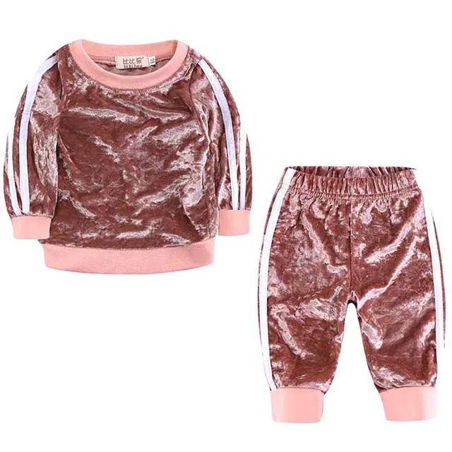 Одежда для девочек, комплекты одежды для детей Коллекция года, осенне-зимняя одежда для маленьких девочек Детский костюм из 2 предметов комбинезон для мальчиков от 1 до 6 лет - Цвет: S0776-Pink