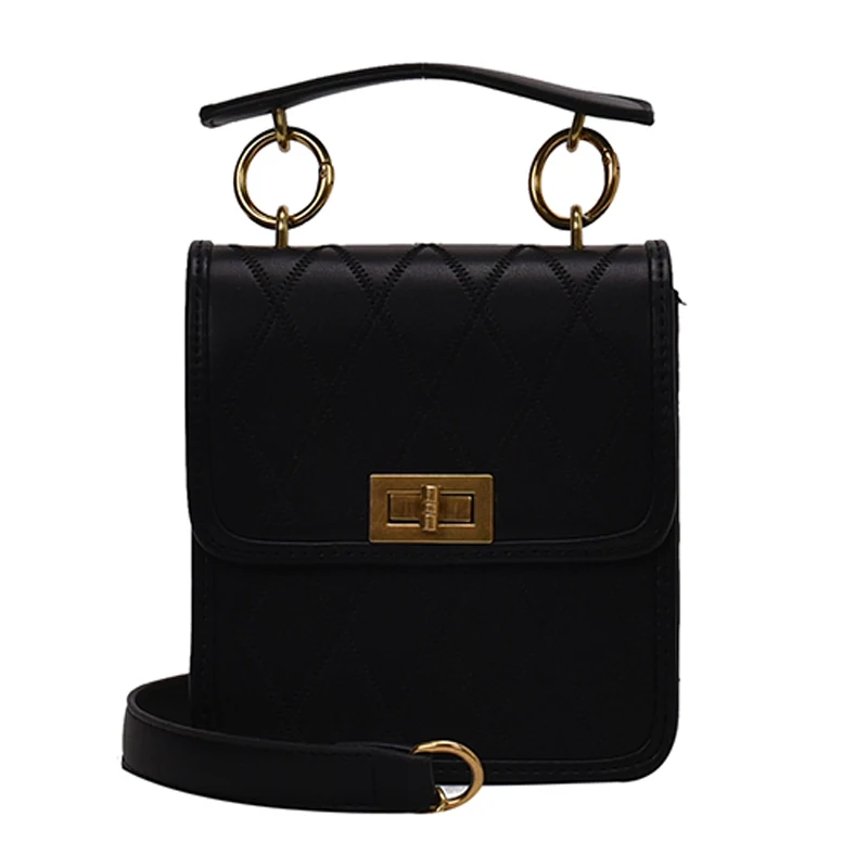 

191214 iVog New Arrival Everyday Ladies Small Messenger Crossbody Handbag Black Chain Hand Bags for Women 2019