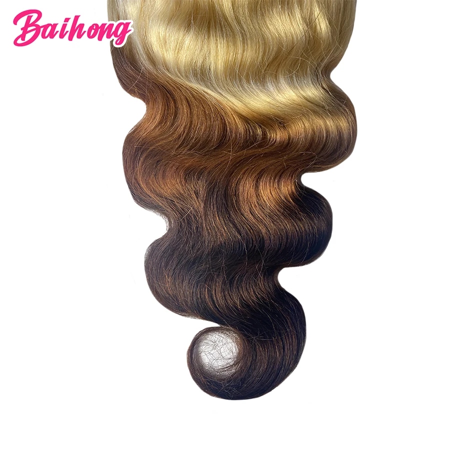 Blonde Lace Front Wig Human Hair 13x4 HD Transparent Lace Frontal Wig 613 Brown Black 3 Tone Colored Perruque Cheveux Humains