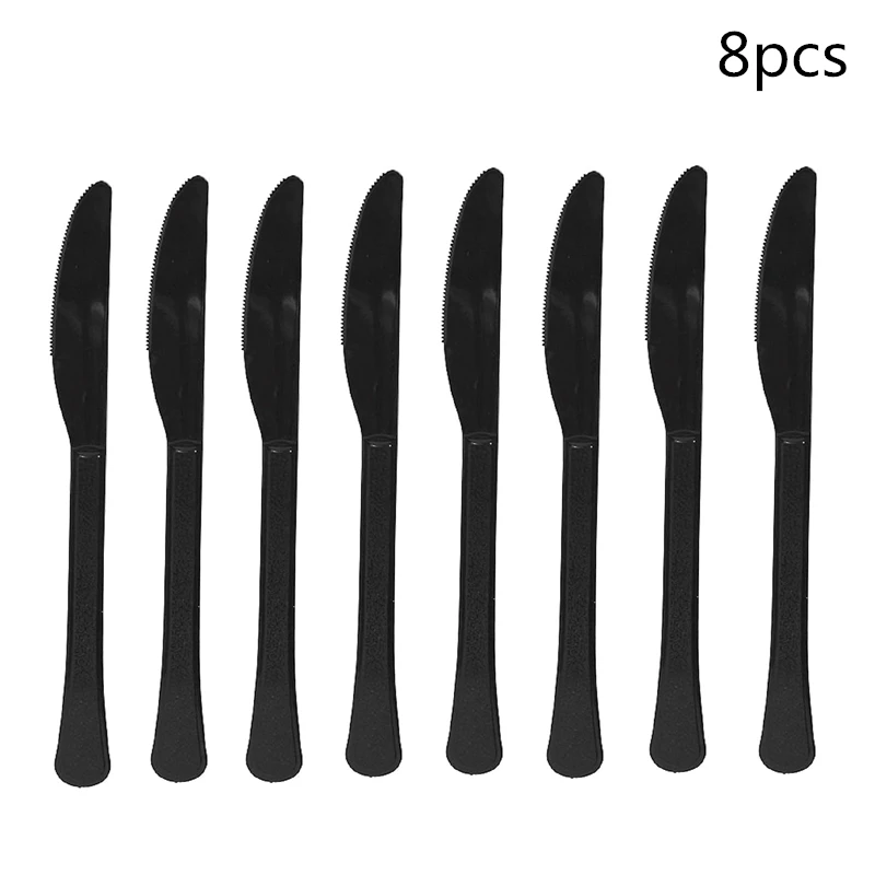 Knives 8pcs Одноразовая посуда набор для 21 30 40 50 60st olds День Рождения украшения для взрослых баннер флаг бумажные чашки принадлежности для бумажных табло - Цвет: Knives 8pcs