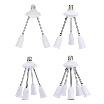 

E27 Lamp White Base Adjustable Durable Rotary LED Light Bulb Socket Holder Adapter Converter Easy To Use for Restaurant Hotel