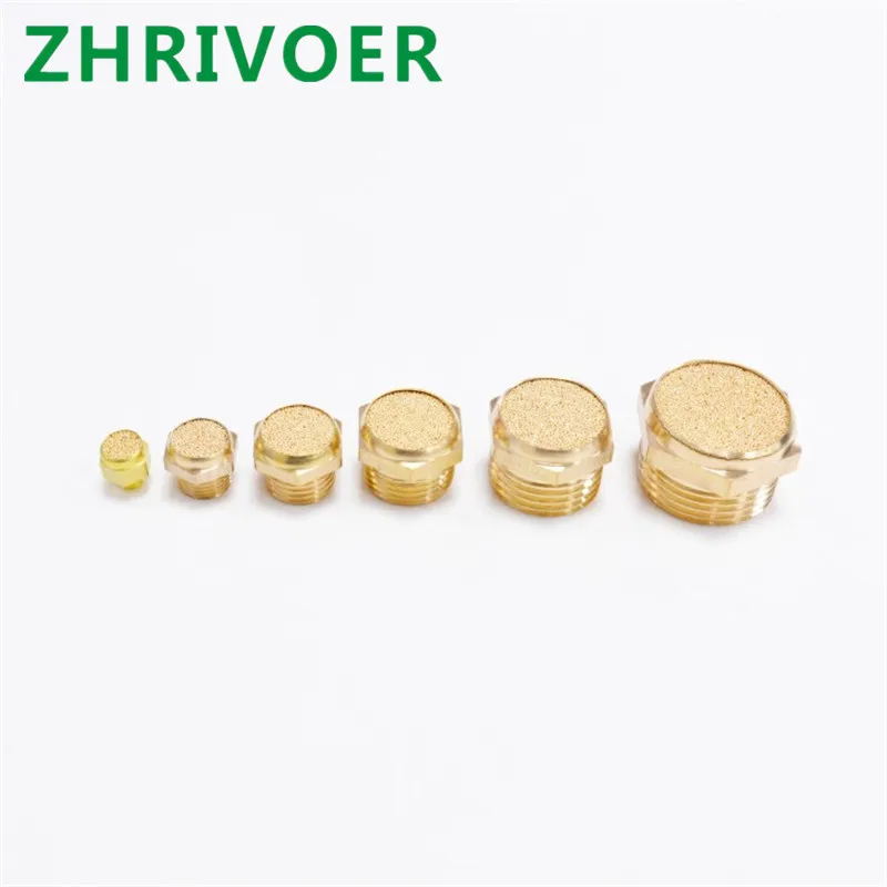 pneumatic plug silencer brass connector for solenoid valve fitting exhaust muffler male thread M5 1/8" 1/4" 3/8" 1/2" |