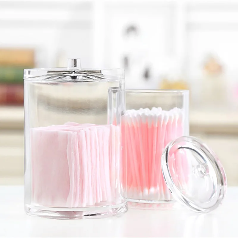 ABUI-Clear Acrylic Makeup Organizer Cotton Swabs For Lipstick Brush Storage Shelf Cosmetic Holder Jewelry Makeup Storage Box