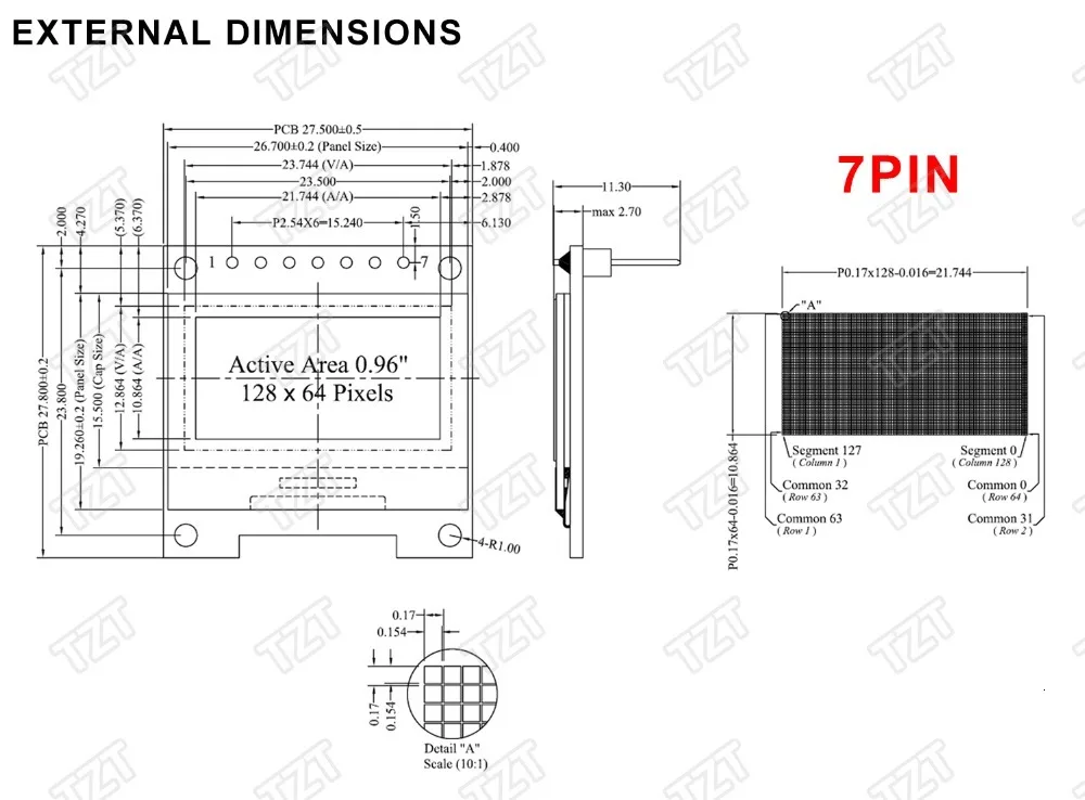 0,96 дюймов IIC Серийный желтый синий OLED дисплей модуль 128X64 IEC SSD1306 12864 плата с ЖК-экраном GND VCC SCL SDA 0,9" для Arduino