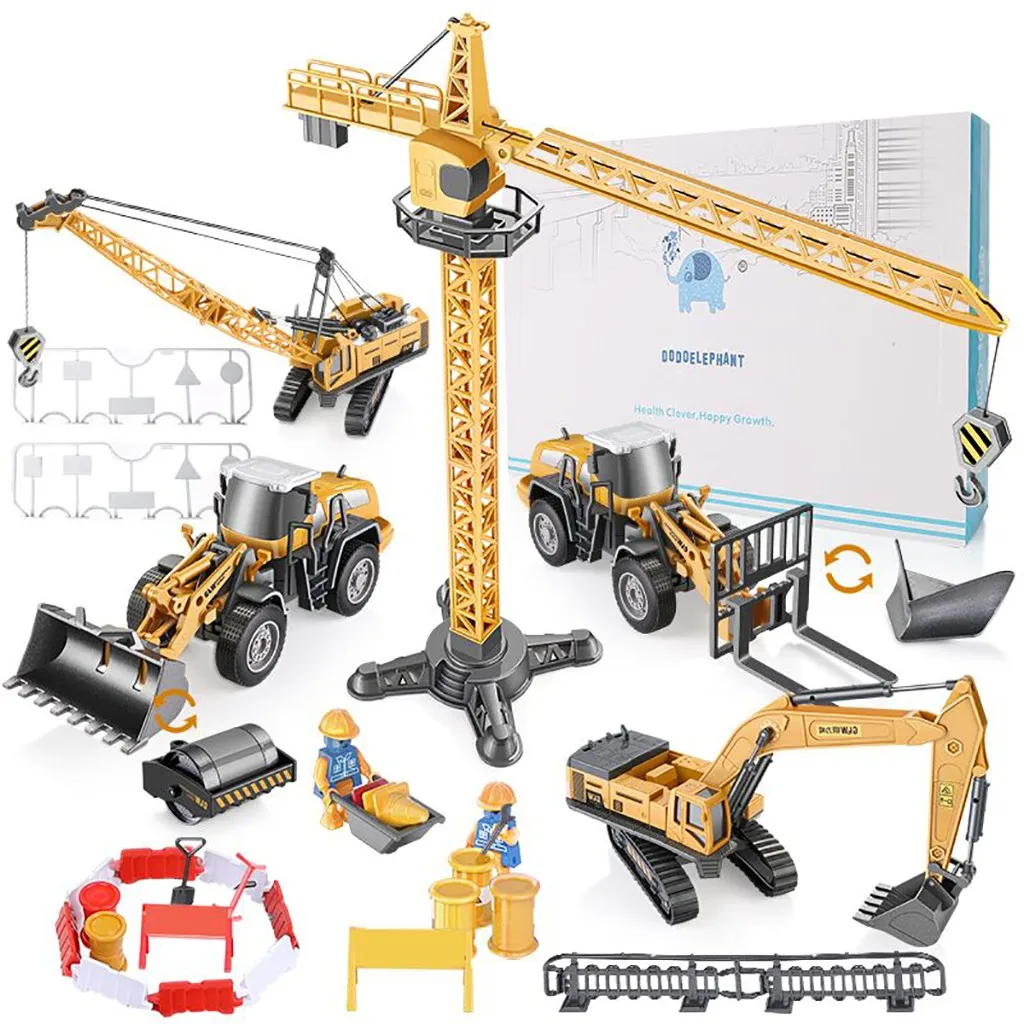 

Vehicle Toy Set, Engineering Tractor And Excavator Toy Set, Crane, Excavator Toy Vehicles Diecasts Boy Kid Toys Gift Mini Car