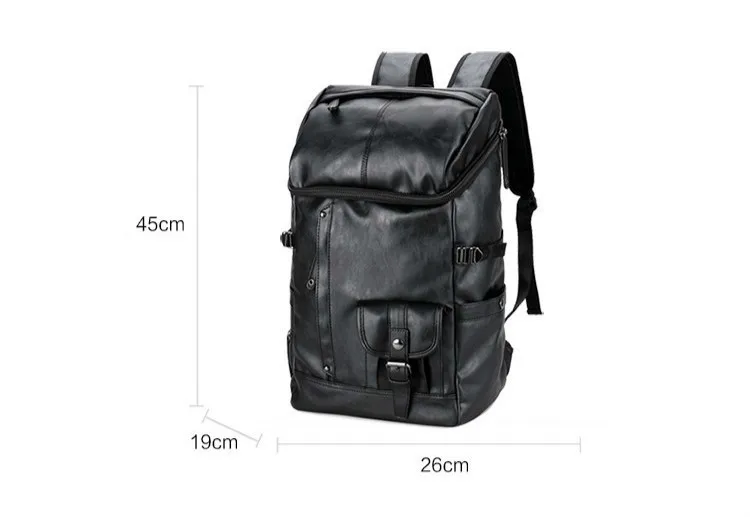 Для мужчин рюкзак черный кожаный одноцветное дорожная сумка Для мужчин 14-дюймовый сумка для ноутбука мужской досуг высокое Ёмкость Mochila