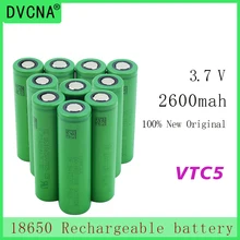 10Pieces 3.7 V Volt Rechargeable US18650 VTC5 2600mAh VTC5 18650 Battery Replacement 3.7V 2600mAh 18650 Batteries