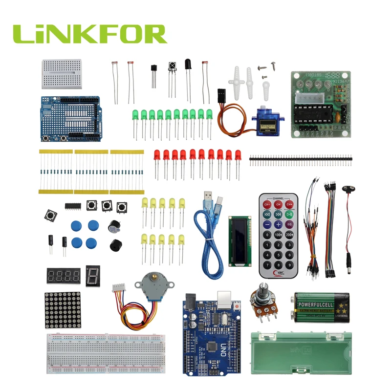 Комплект лабораторного оборудования LiNKFOR 96 в 1 для UNO R3 1602 комплект начинающих с