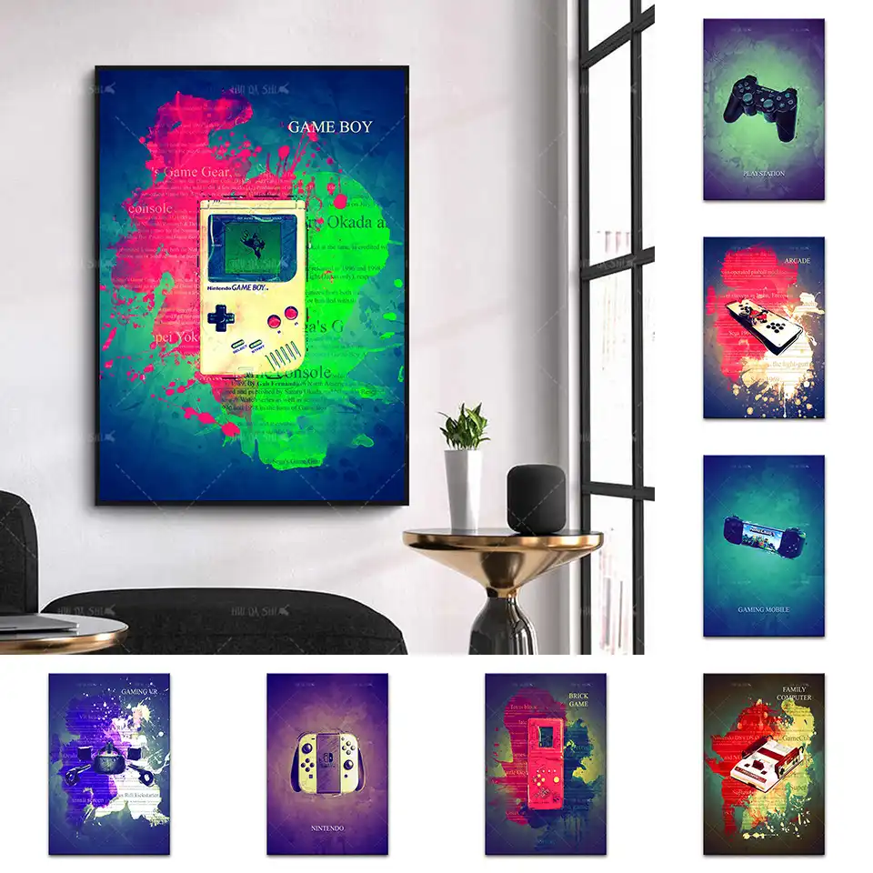 Splspl Video Gaming Room Posters Abstract Home Decoration Canvas Painting Funny Party Game Wall Art Pictures For Boys Room Decor Painting Calligraphy Aliexpress