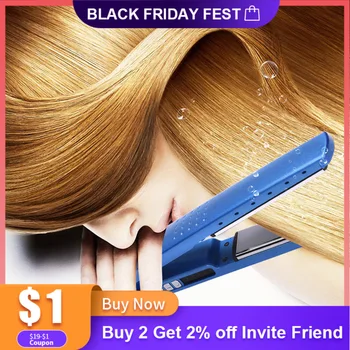 

1/4 Blue Splint Medium Plate Nano Titanium Hair Straightener Foreign Trade Straight Hair Splint a Generation of Fat