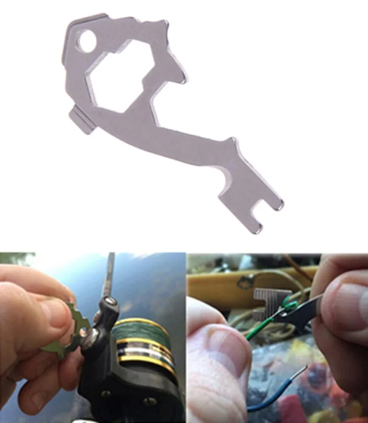 Portable Outdoor Survival Keychain Tool EDC Gear Multi Tools Pocket Camping Wrench Opener Tools Screwdriver Key Hanging