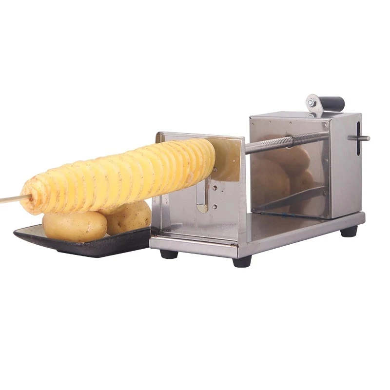Stainless Steel Potato Slicer Chips Cutter Manual Tornado Potato Machine Spiral Twisted spiral slicer