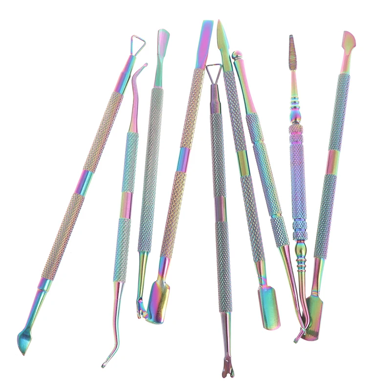 11 Style Dual-end Nail Cuticle Pusher Spoon Remover Trimmer Stainless Steel Dead Skin Manicure Pedicure Cleaner Nail Tool