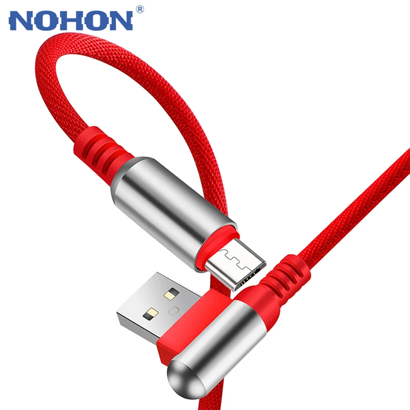 NOHON Bullet USB кабель для передачи данных для Apple Android type-C 90 градусов кабель для быстрой зарядки 2.4A для iPhone 11 Pro Max samsung S10