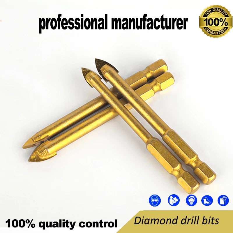 carbide head drill bit for glasses hole making hex shaft for drill tools use home decoration toolsparts drill bits