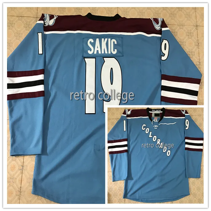 

#19 Joe Sakic COLORADO AVALANCHE Retro throwback Hockey Jersey Embroidery Stitched Customize any number and name