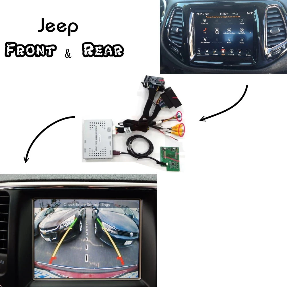 Интерфейс для задней камеры Jeep Park Assist фронтальная и Bakcup камера заднего вида