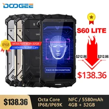 DOOGEE S60 Lite IP68 беспроводной зарядный смартфон 5580 мАч 12V2A Быстрая зарядка 16MP 5,2 ''FHD MTK6750T Восьмиядерный 4 ГБ 32 ГБ NFC телефон